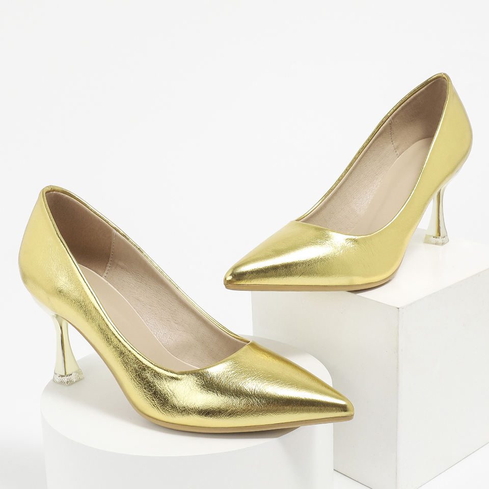 Gold and White women shoe – BrightMeil online store